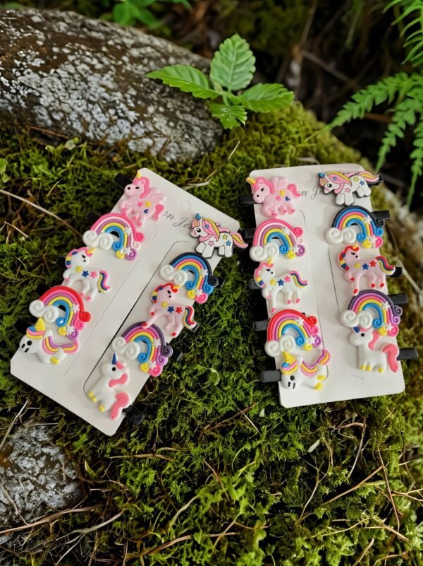 Unicorn Hair Pins Set – Pack of 10 Cute Multicolor Clips for Girls & Kids | Rose Laces - Image 3