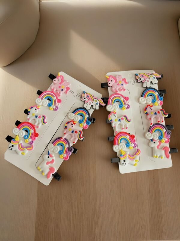 Unicorn Hair Pins Set – Pack of 10 Cute Multicolor Clips for Girls & Kids | Rose Laces - Image 2