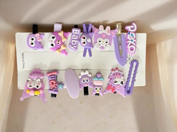 Cute Cartoon Baby Hair Pins pack of 14 pices - Image 2