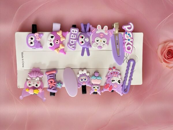 Cute Cartoon Baby Hair Pins pack of 14 pices - Image 3