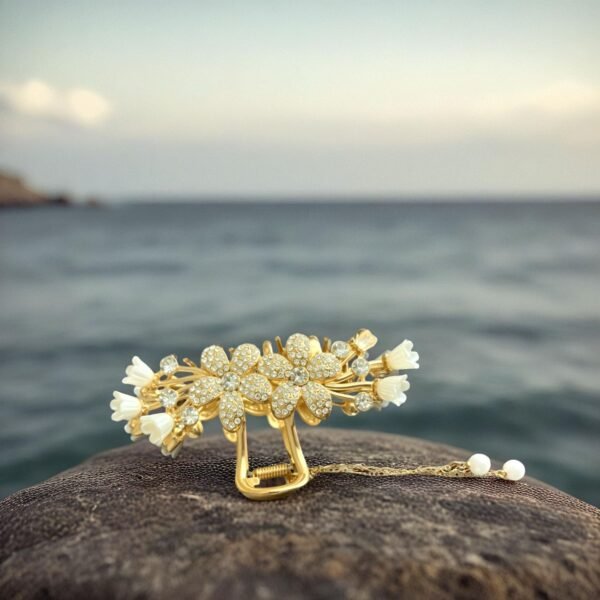 Jasmin Floral Metal Hair Claw - Image 6