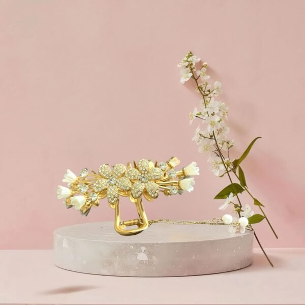 Jasmin Floral Metal Hair Claw