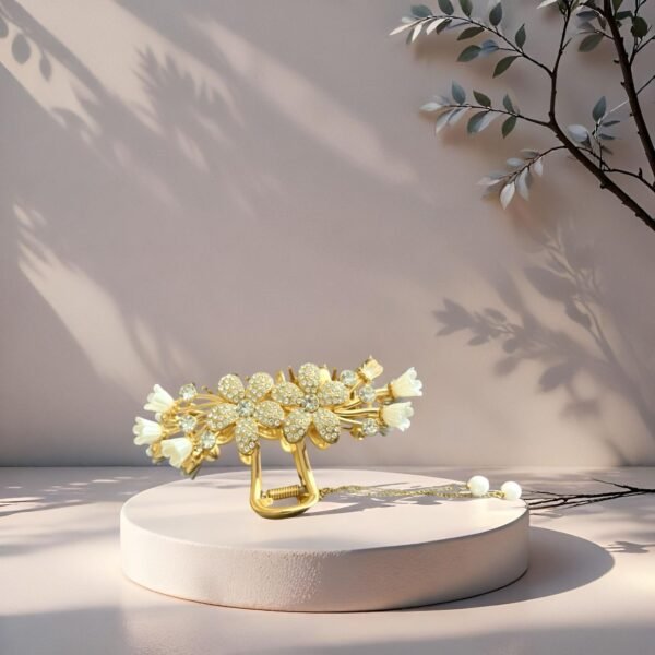 Jasmin Floral Metal Hair Claw - Image 2