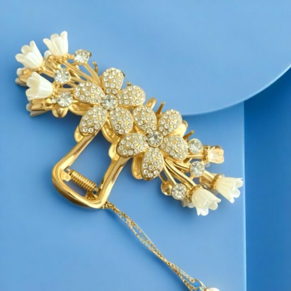 Jasmin Floral Metal Hair Claw - Image 7