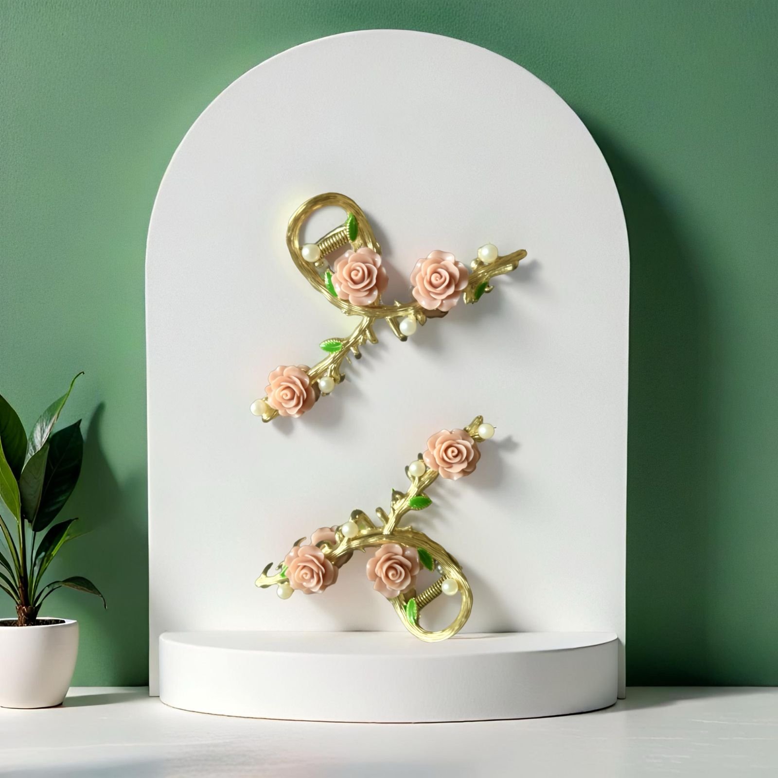 Rose bloom metal hair claw - Image 6