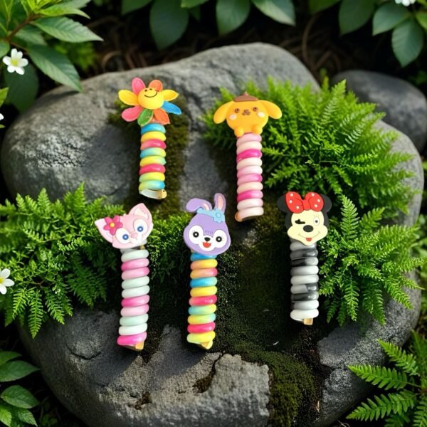 Cartoon Spiral Hair Ties for Kids pack of 2 - Image 6