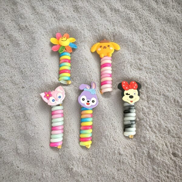 Cartoon Spiral Hair Ties for Kids pack of 2 - Image 7