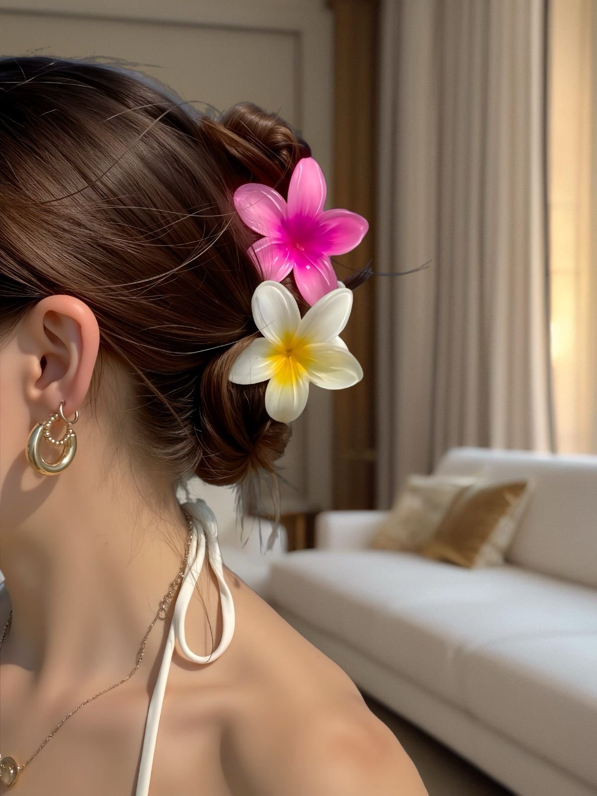 Small Flower Claw Hair Clips