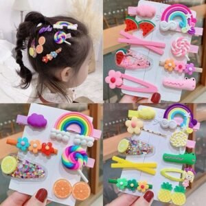 Unicorn Hair Pins Set – Pack of 10 Cute Multicolor Clips for Girls & Kids | Rose Laces