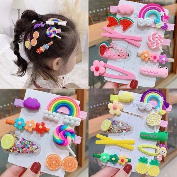 Unicorn Hair Pins Set – Pack of 10 Cute Multicolor Clips for Girls & Kids | Rose Laces