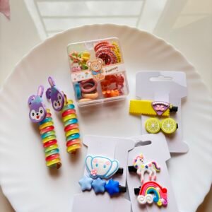 ✨ Cute Cartoon Hair Accessories Combo – 10+ Piece Surprise Set!