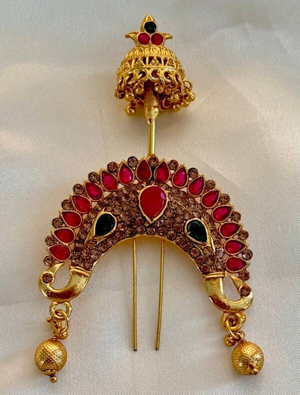 Royal Maharashtrian Hair Ornament – Traditional Jadai Billai / Juda Pin / Ambada Pin.