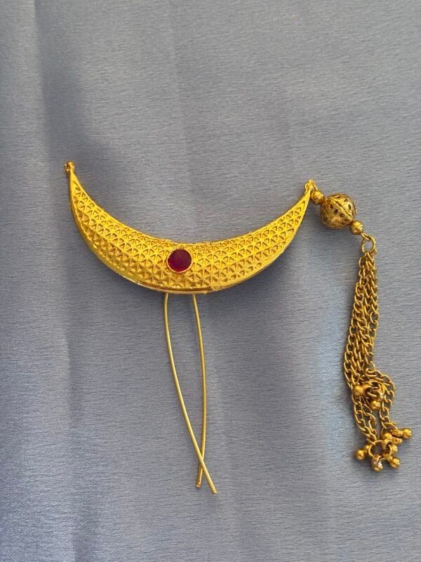 Royal Maharashtrian Hair Ornament – Traditional Jadai Billai / Juda Pin / Ambada Pin. - Image 3