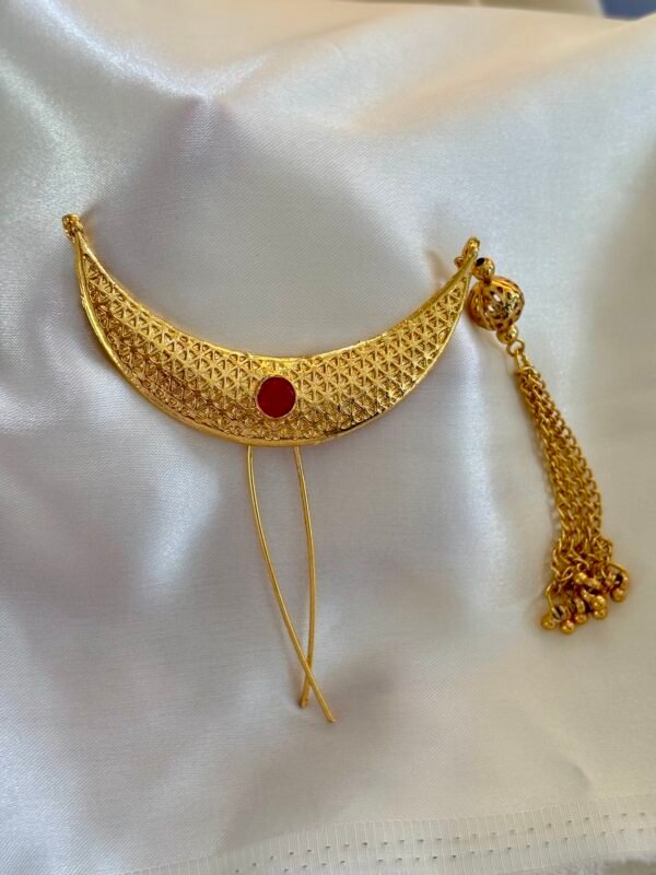 Royal Maharashtrian Hair Ornament – Traditional Jadai Billai / Juda Pin / Ambada Pin. - Image 2