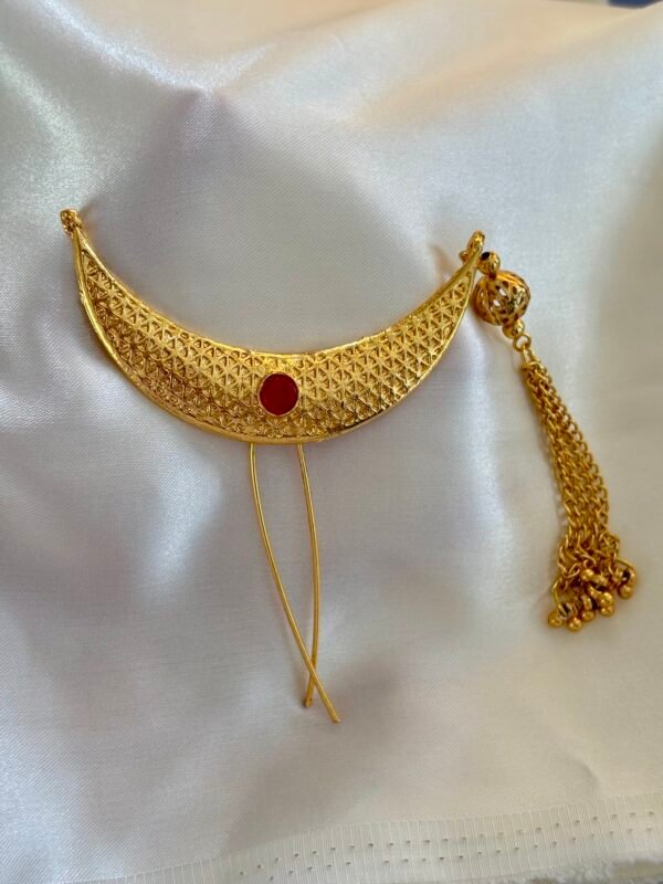 Royal Maharashtrian Hair Ornament – Traditional Jadai Billai / Juda Pin / Ambada Pin. - Image 5