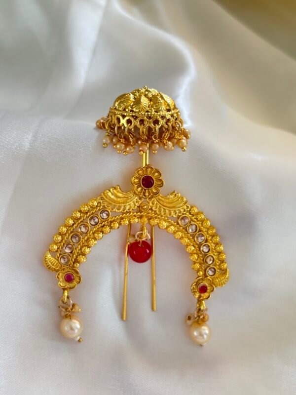 Royal Maharashtrian Hair Ornament – Traditional Jadai Billai / Juda Pin / Ambada Pin.